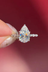 3.03ct D-VVS2 Pear Lab Diamond Tori Cathedral