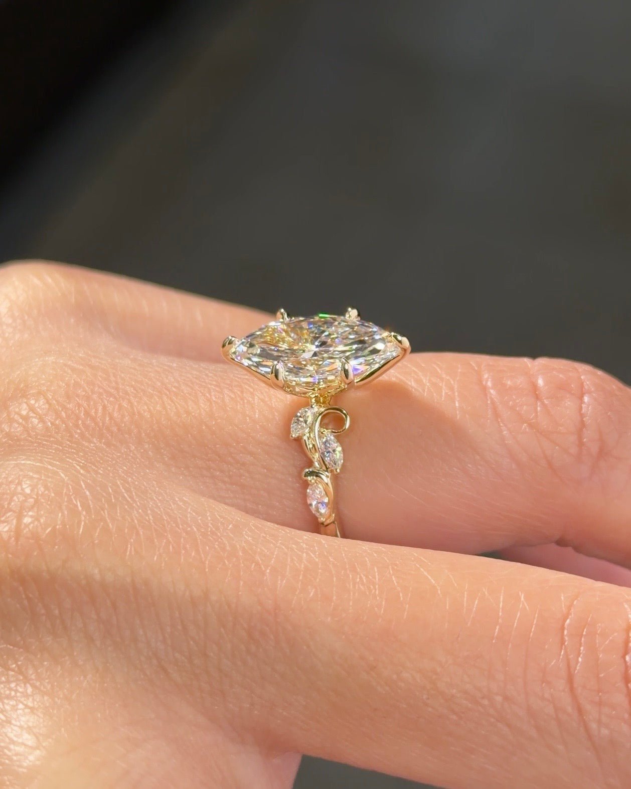 3.03ct E-VS1 Marquise Lab Diamond Cecelia - PBD Engagement Rings