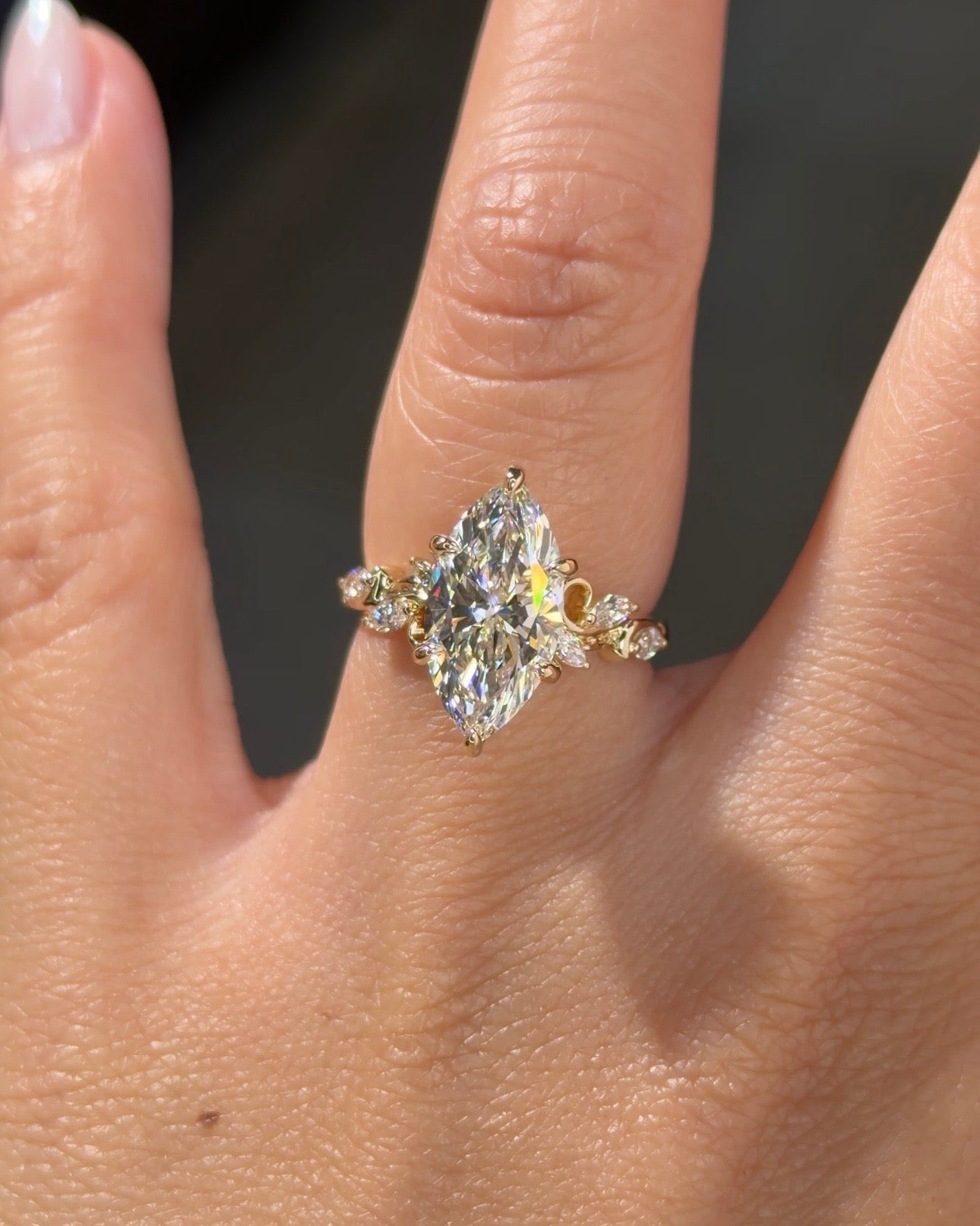3.03ct E-VS1 Marquise Lab Diamond Cecelia - PBD Engagement Rings