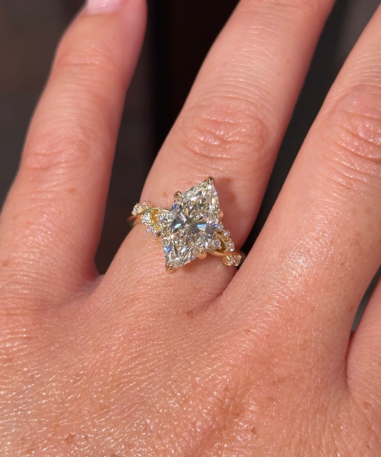 3.03ct E - VS1 Marquise Lab Diamond Interlaced Ariel - PBD Engagement Rings