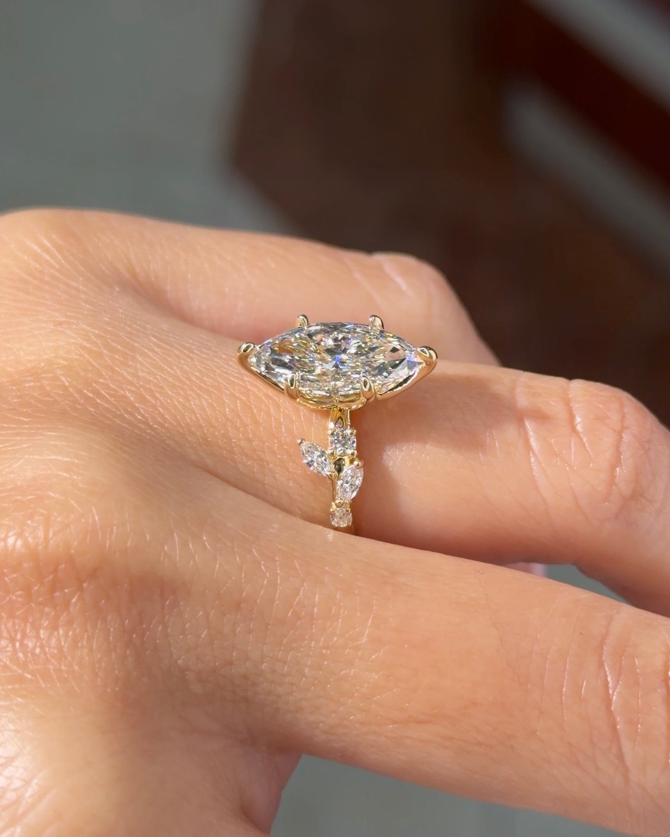 3.03ct E - VS1 Marquise Lab Diamond Sage - PBD Engagement Rings