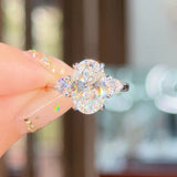 3.03ct E-VS1 Oval Lab Diamond Meghan Engagement Rings Princess Bride Diamonds 