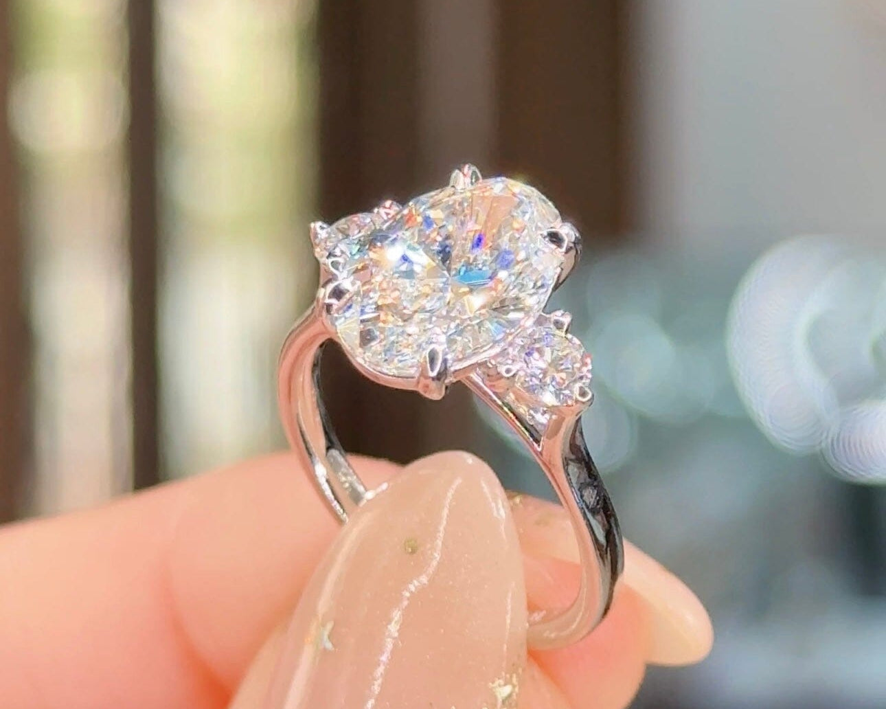 3.03ct E-VS1 Oval Lab Diamond Meghan Engagement Rings Princess Bride Diamonds 