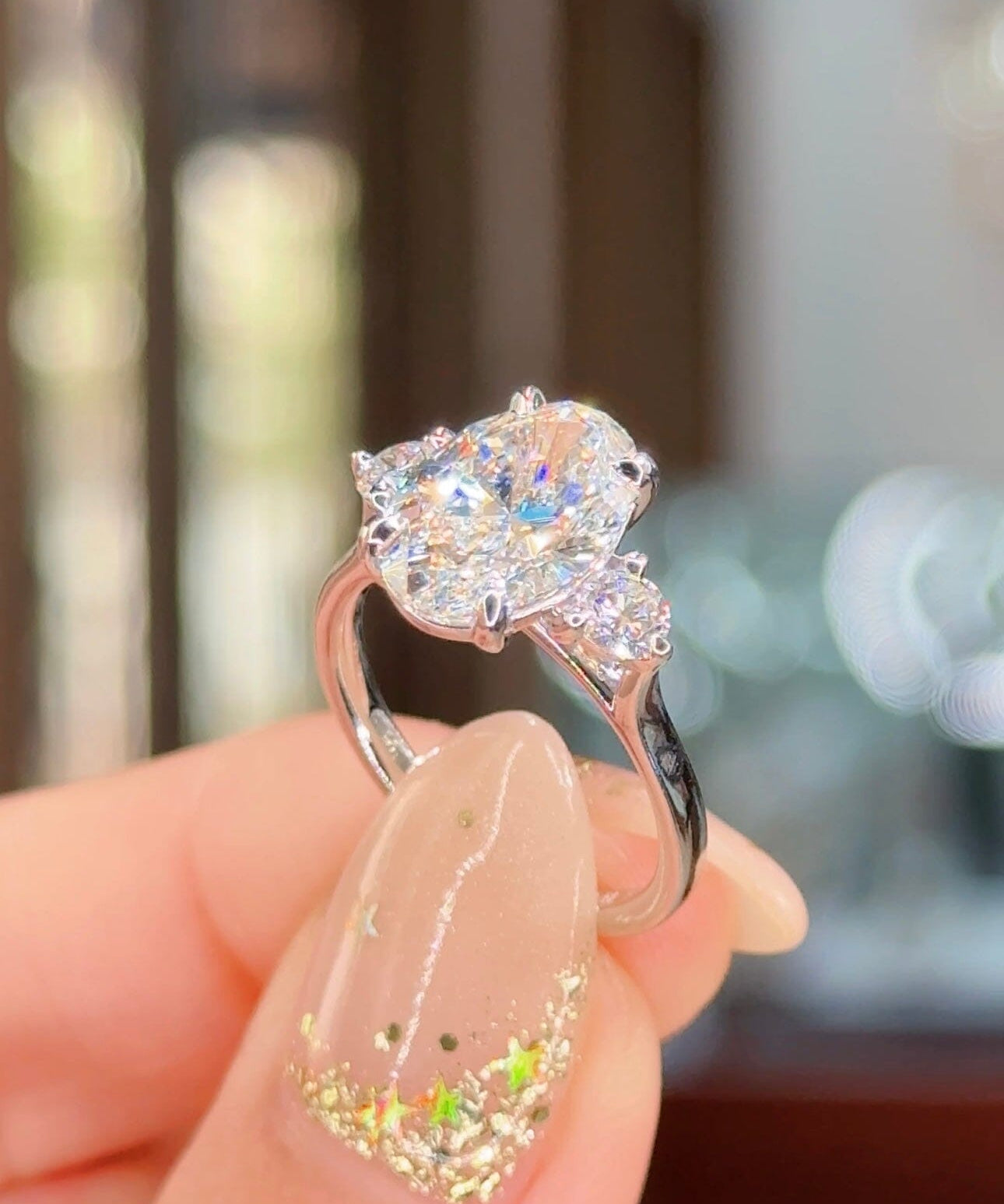 3.03ct E-VS1 Oval Lab Diamond Meghan Engagement Rings Princess Bride Diamonds 