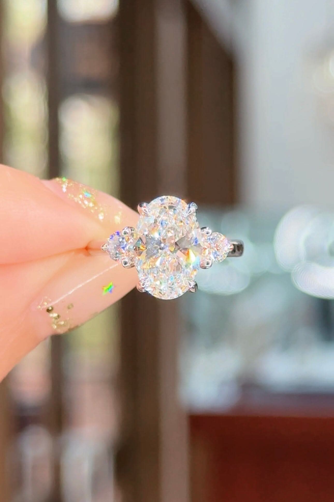 3.03ct E - VS1 Oval Lab Diamond Meghan - PBD Engagement Rings