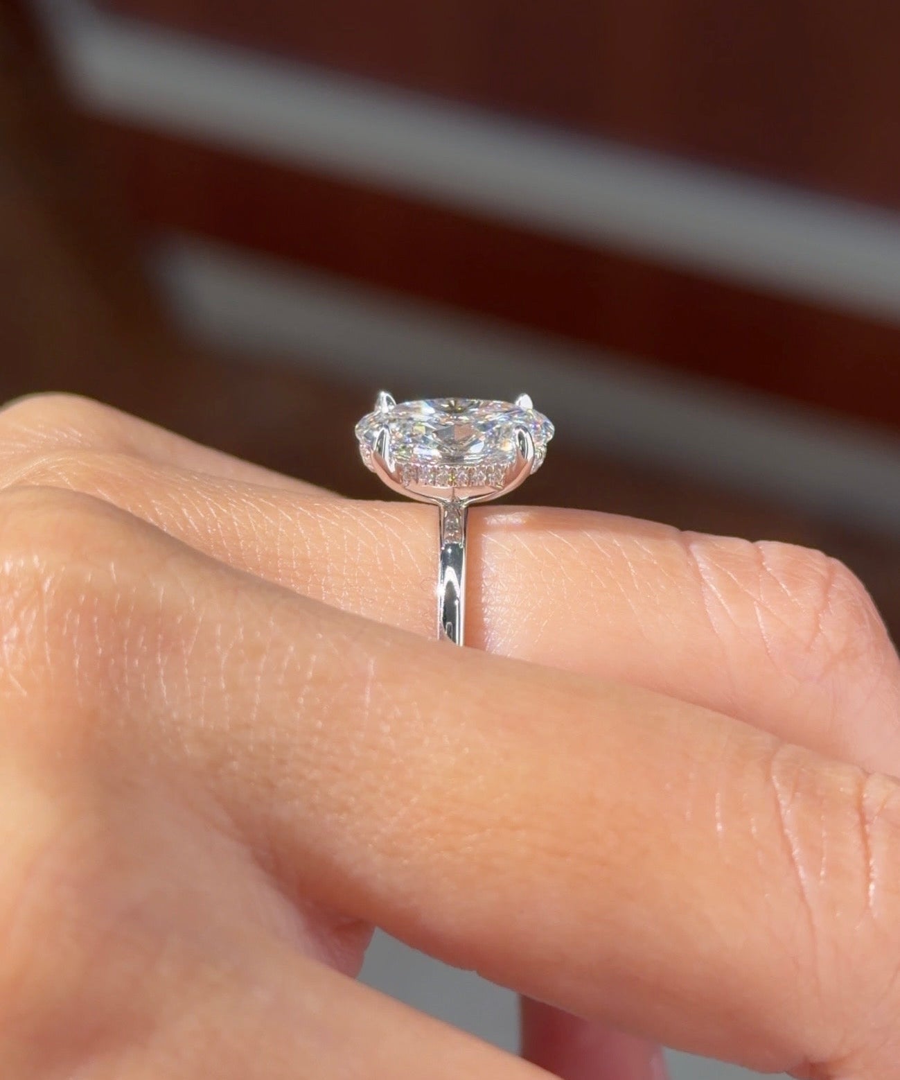 3.03ct E-VVS2 Oval Lab Diamond Kayla - PBD Engagement Rings