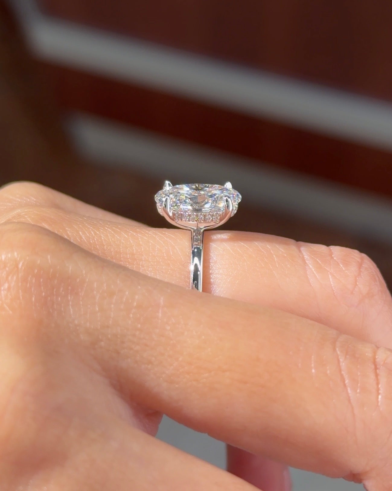 3.03ct E-VVS2 Oval Lab Diamond Kayla - PBD Engagement Rings