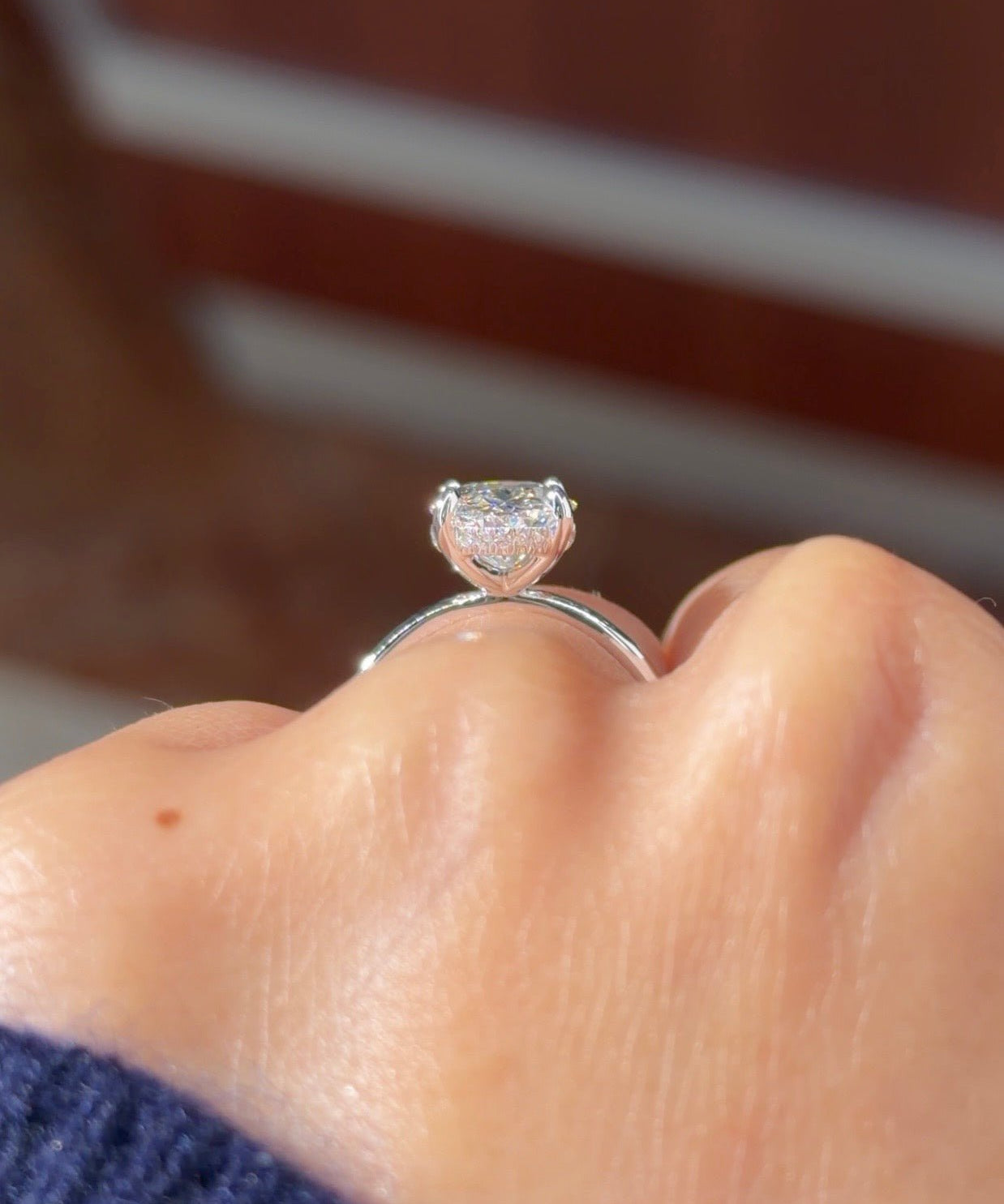 3.03ct E-VVS2 Oval Lab Diamond Kayla - PBD Engagement Rings