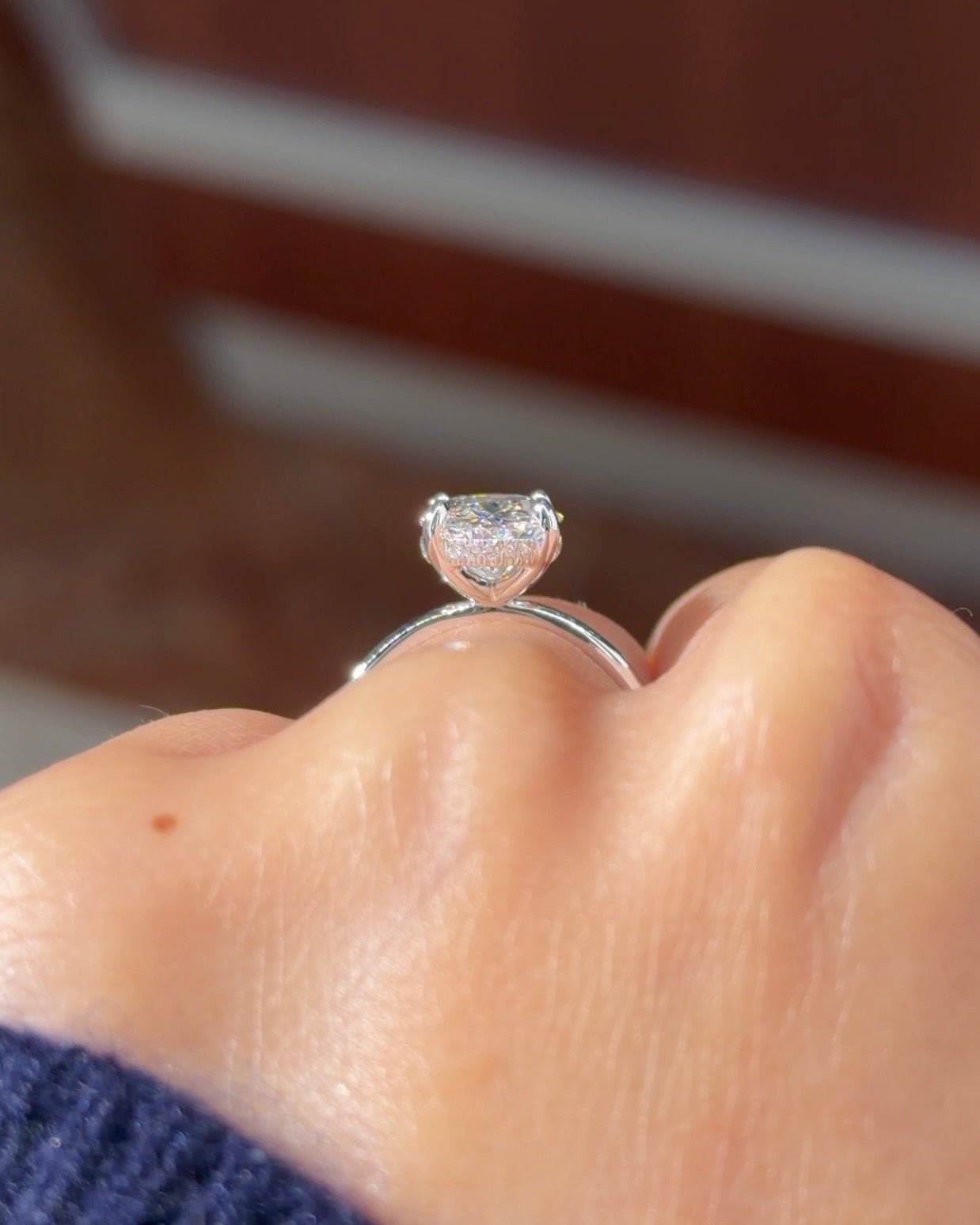 3.03ct E-VVS2 Oval Lab Diamond Kayla - PBD Engagement Rings
