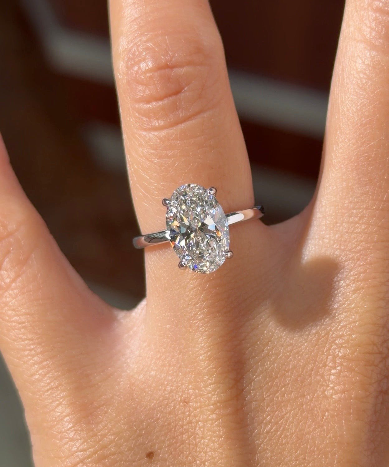 3.03ct E-VVS2 Oval Lab Diamond Kayla - PBD Engagement Rings