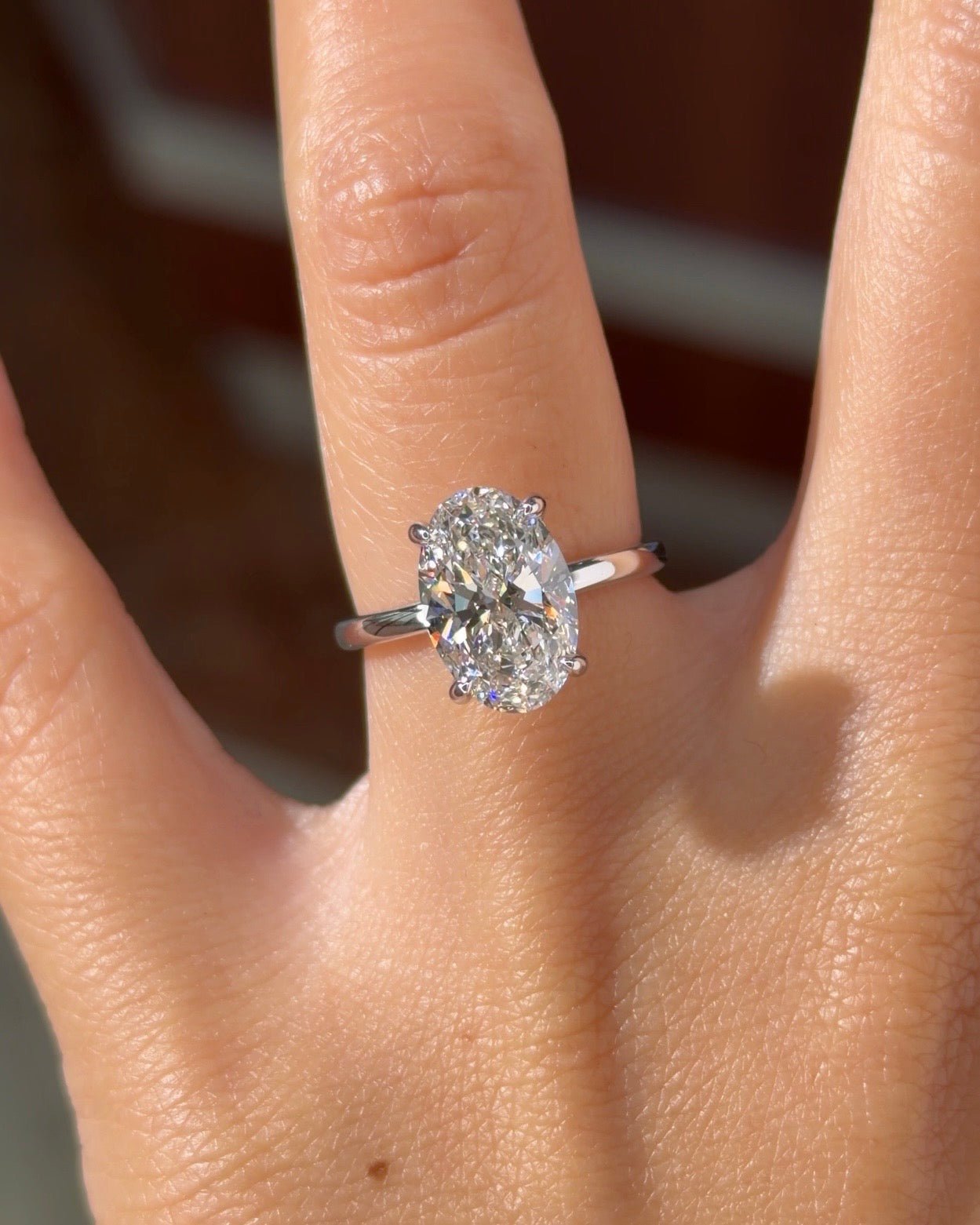 3.03ct E-VVS2 Oval Lab Diamond Kayla - PBD Engagement Rings
