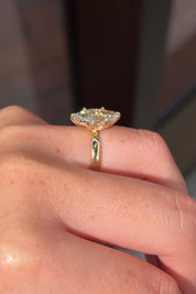 3.03ct F - VS1 Marquise Lab Diamond Taper Leah - PBD Engagement Rings