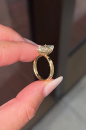 3.03ct F - VS1 Marquise Lab Diamond Taper Leah - PBD Engagement Rings