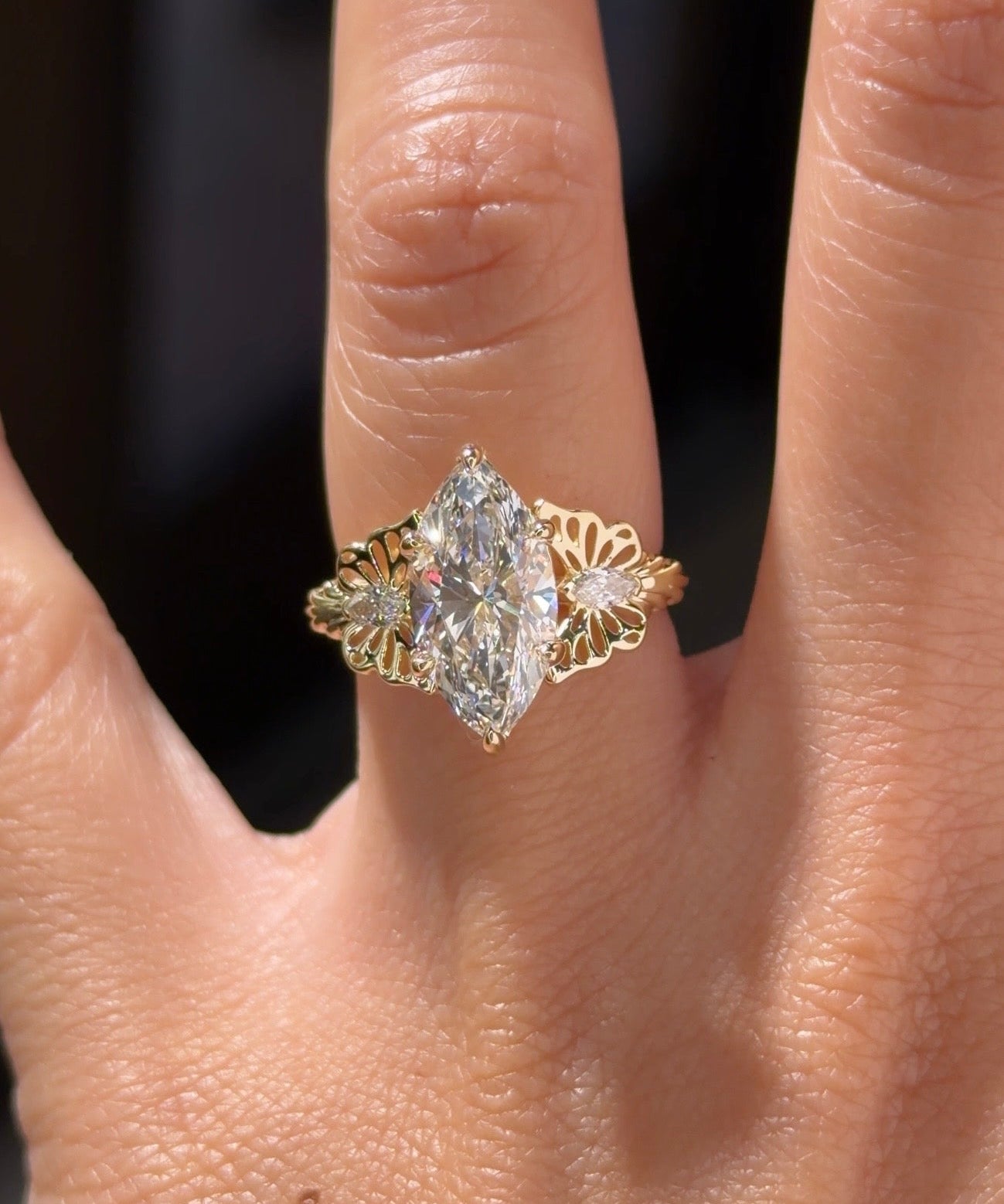 3.04ct D-VS1 Marquise Lab Diamond Mariah - PBD Engagement Rings