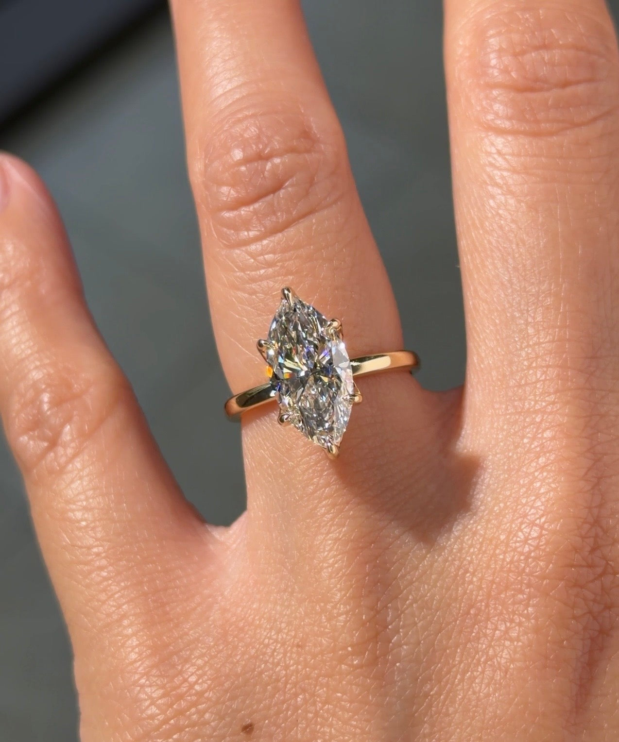 3.04ct E - VVS2 Marquise Lab Diamond Samantha - PBD Engagement Rings