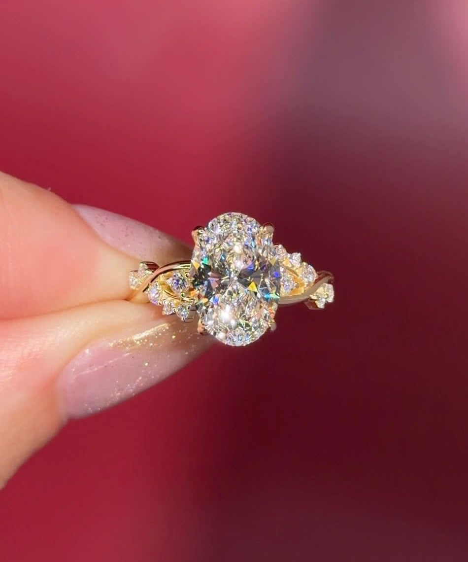 3.04ct E - VVS2 Oval Lab Diamond Ariel - PBD Engagement Rings