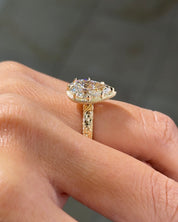 3.04ct E-VVS2 Pear Lab Diamond Hand Engraved Georgia - PBD Engagement Rings