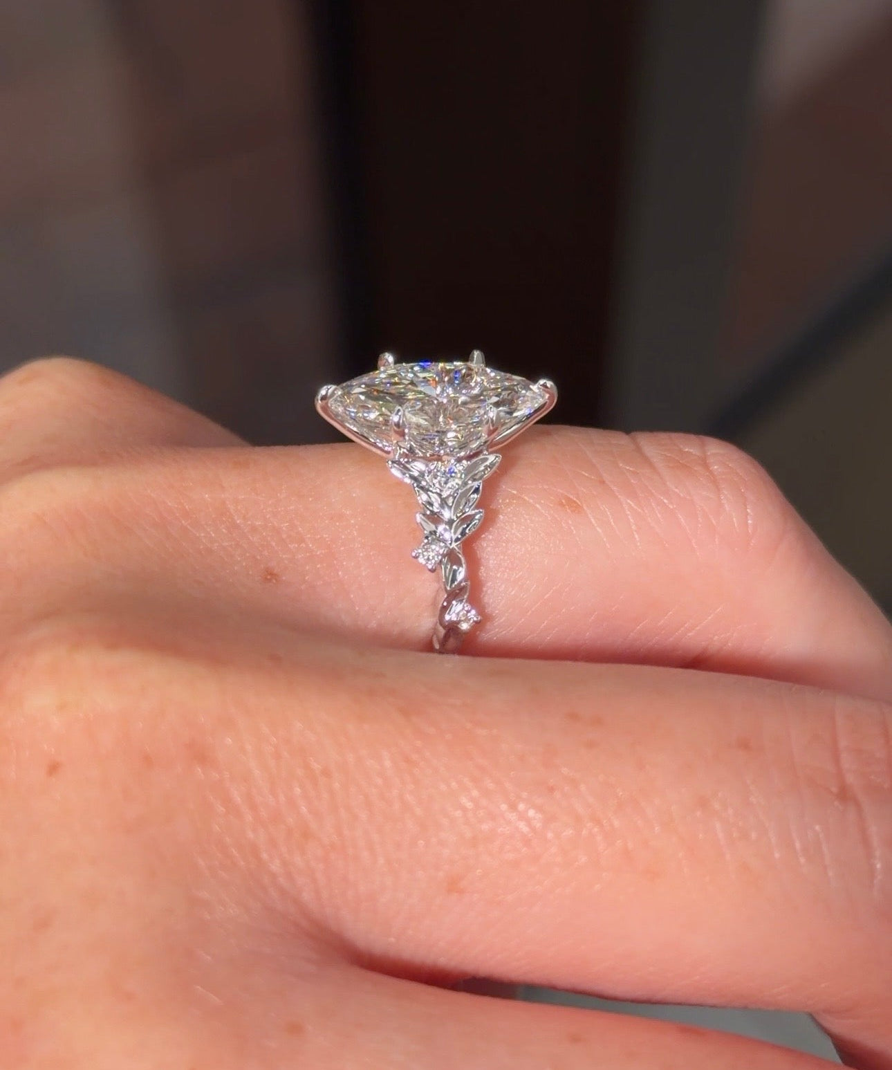 3.04ct F - VS1 Marquise Lab Diamond Arwen - PBD Engagement Rings