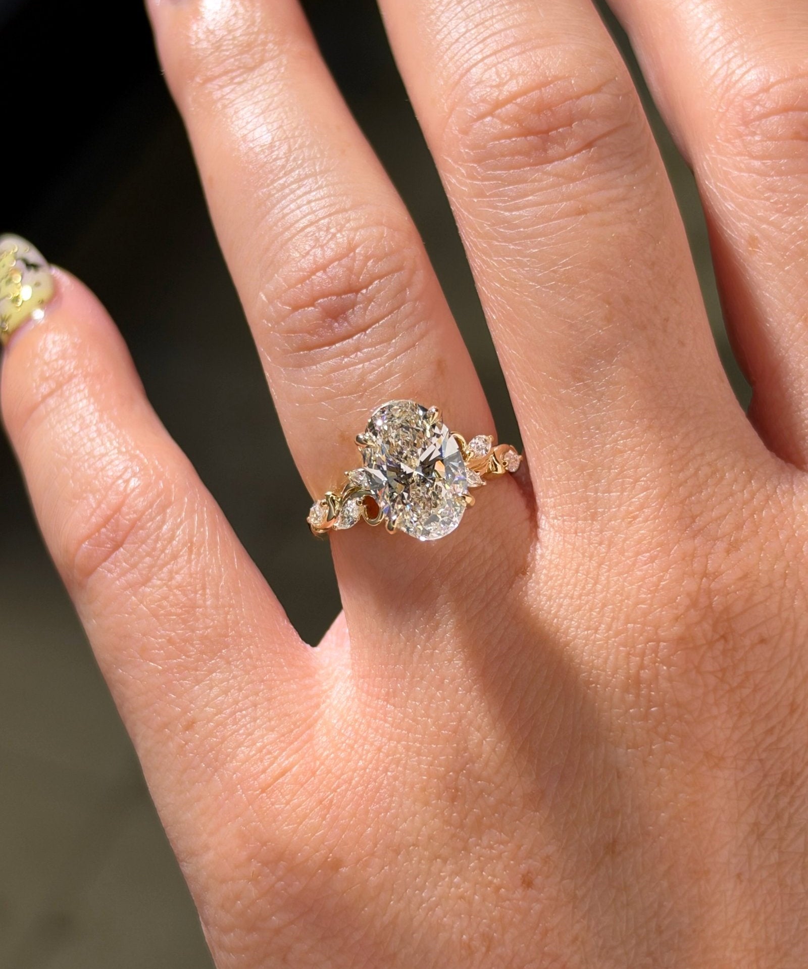 3.04ct F-VS1 Oval Lab Diamond Colette - PBD Engagement Rings
