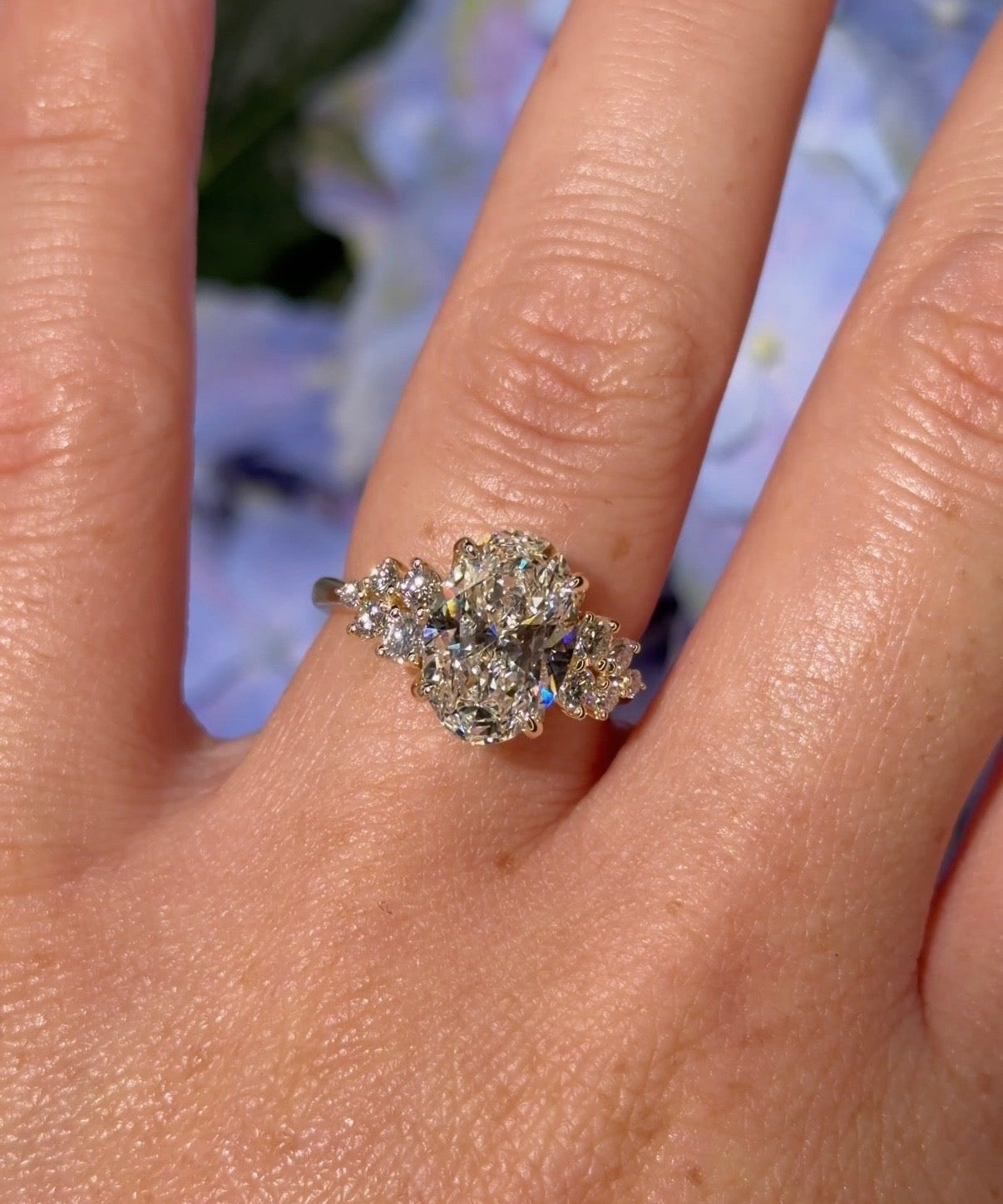 3.04ct F - VS1 Oval Lab Diamond Nova Cathedral - PBD Engagement Rings