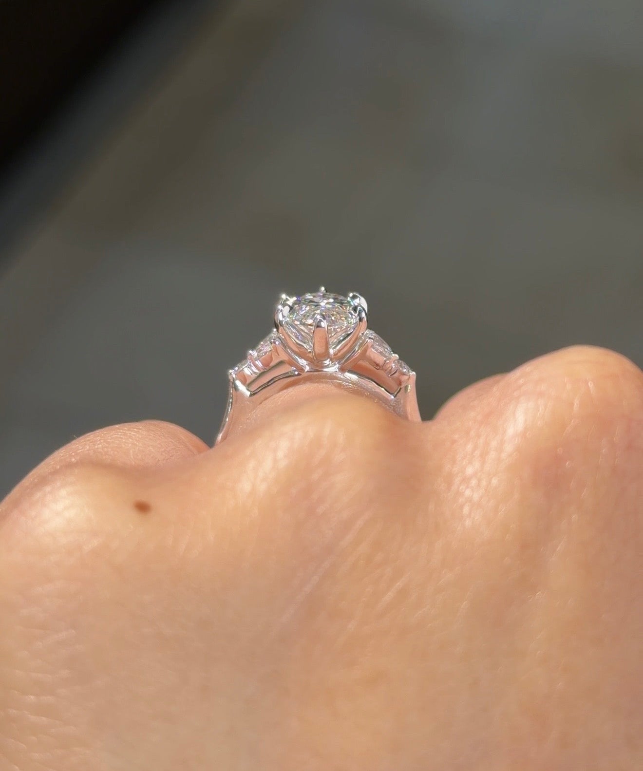 3.04ct F-VVS2 Marquise Lab Diamond Sarah - PBD Engagement Rings