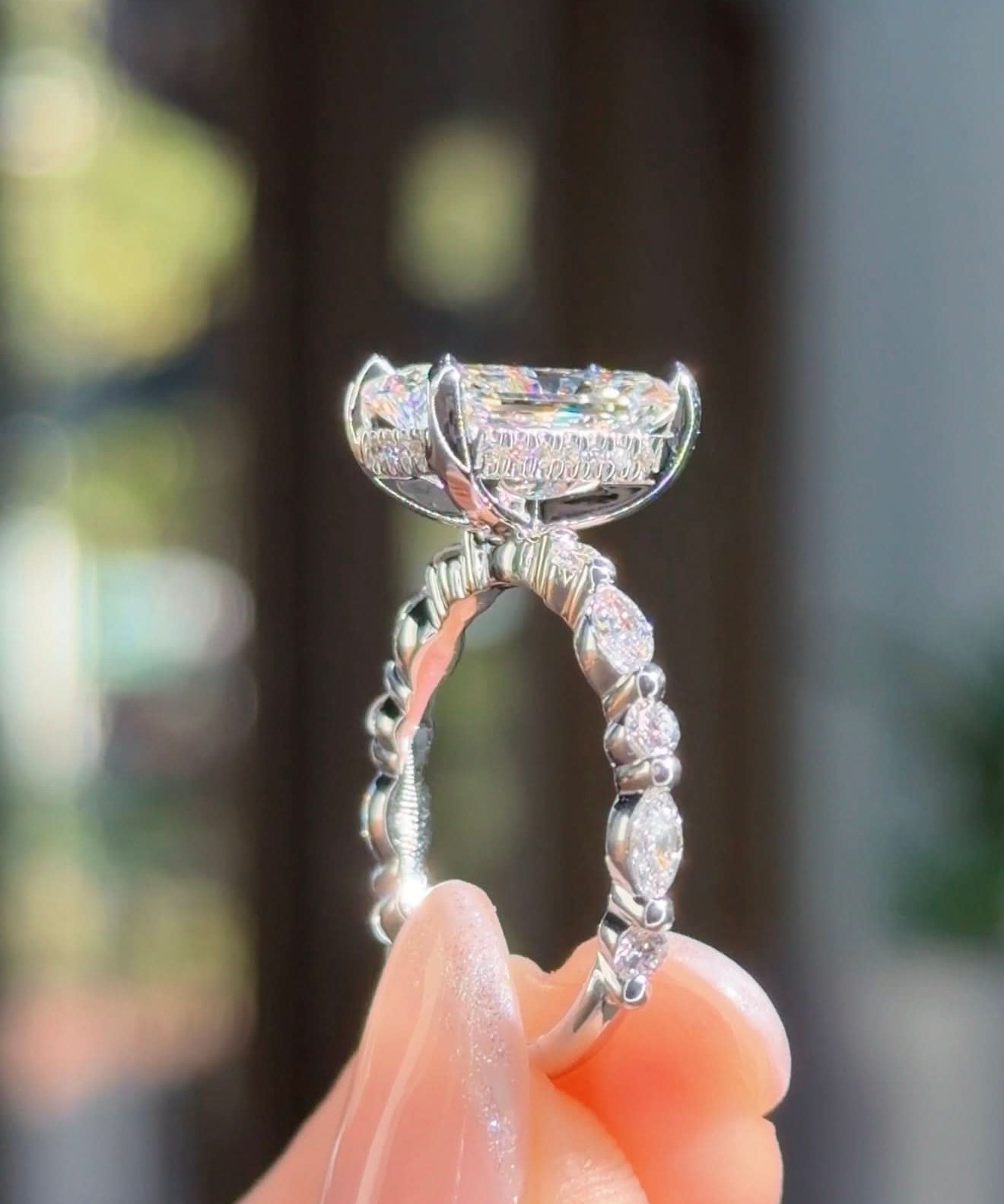 3.05ct D - VS1 Radiant Lab Diamond Rei - PBD Engagement Rings