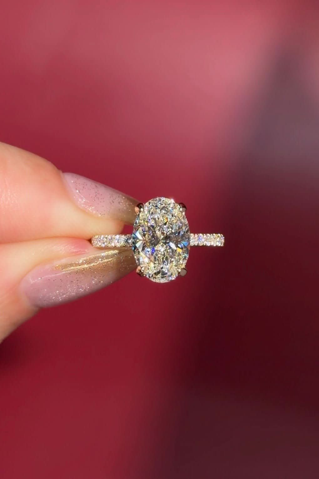 3.05ct D - VVS2 Oval Lab Diamond Stephanie - PBD Engagement Rings