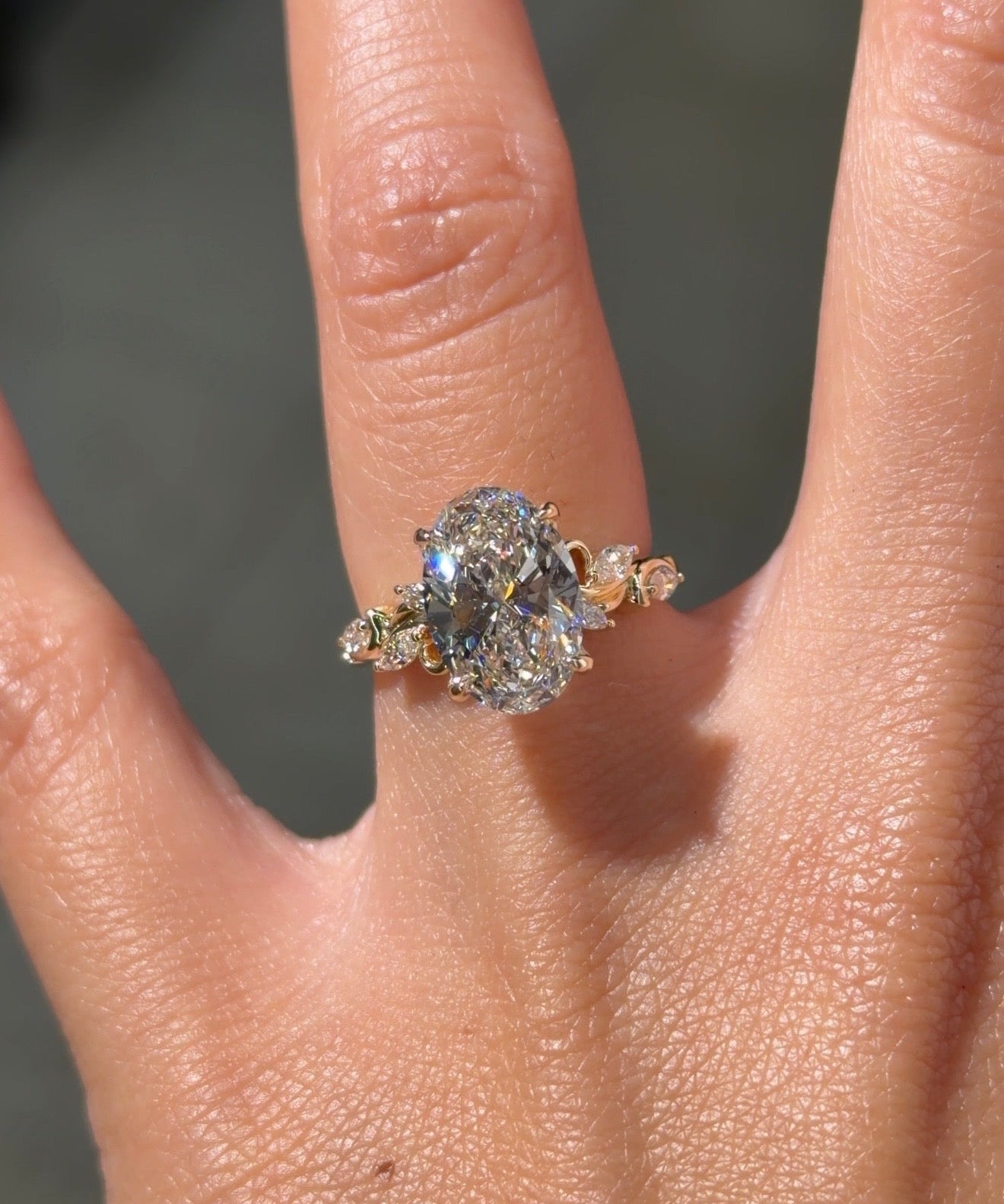 3.05ct E-VS1 Oval Lab Diamond Cecelia - PBD Engagement Rings