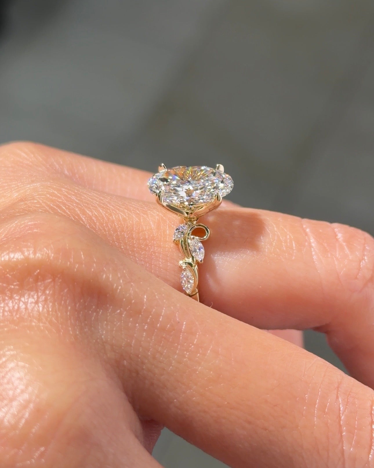 3.05ct E-VS1 Oval Lab Diamond Cecelia - PBD Engagement Rings