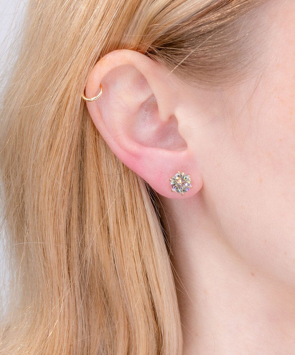 3.05ct E-VS1 Round Lab Diamond Caraline Studs Earrings Princess Bride Diamonds 