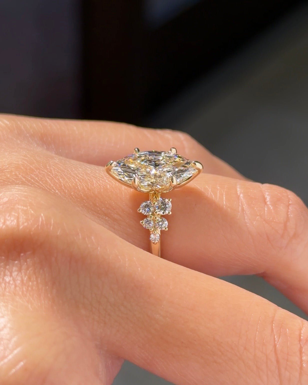3.05ct F-VVS2 Marquise Lab Diamond Supernova - PBD Engagement Rings