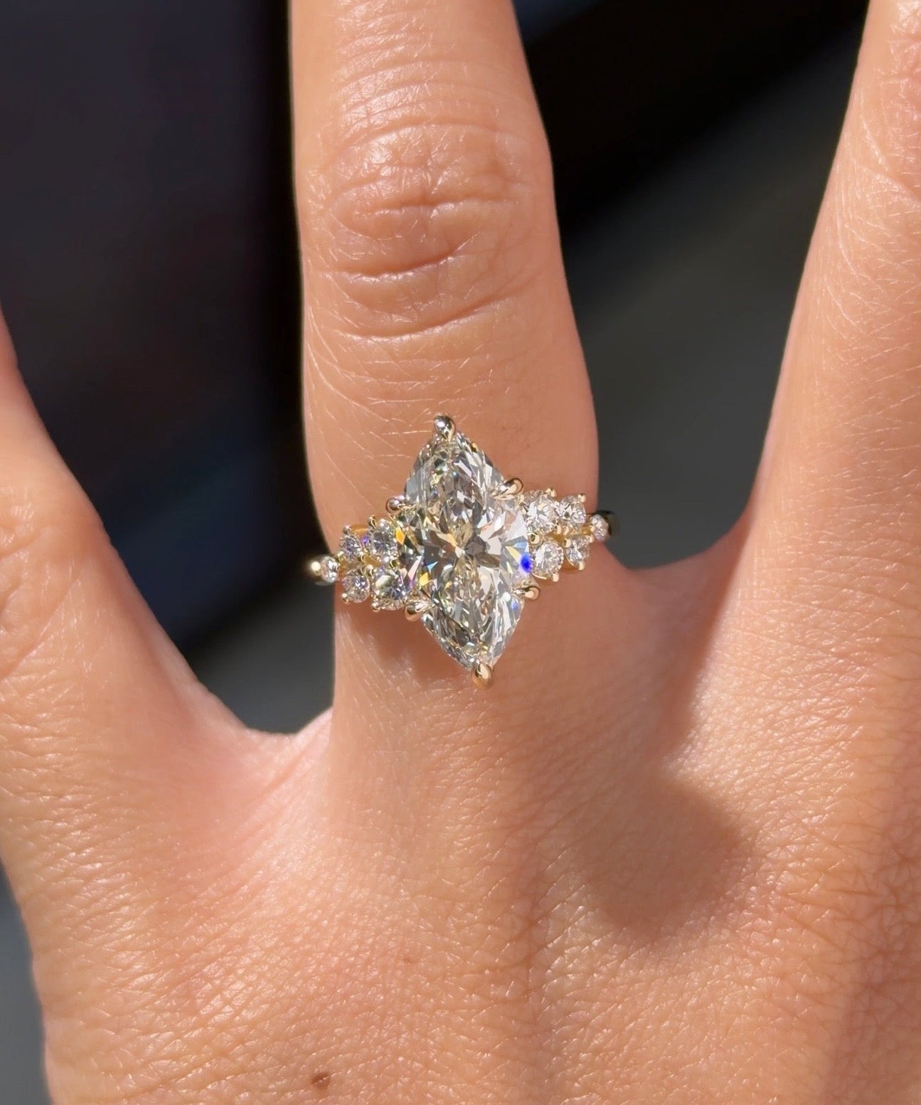 3.05ct F-VVS2 Marquise Lab Diamond Supernova - PBD Engagement Rings