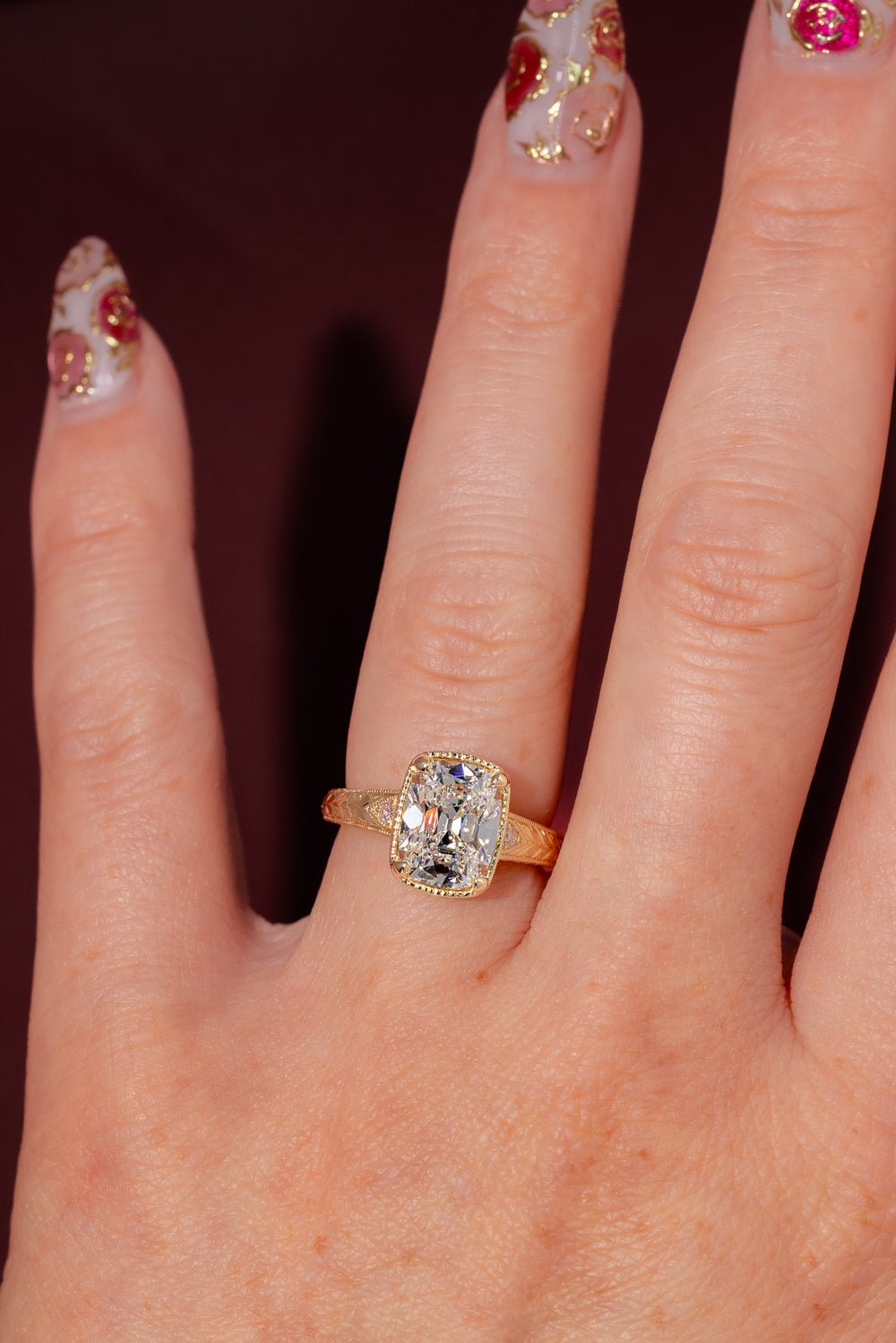 3.06ct D - VVS2 Old Mine Cushion Lab Diamond Evelyn - PBD Engagement Rings