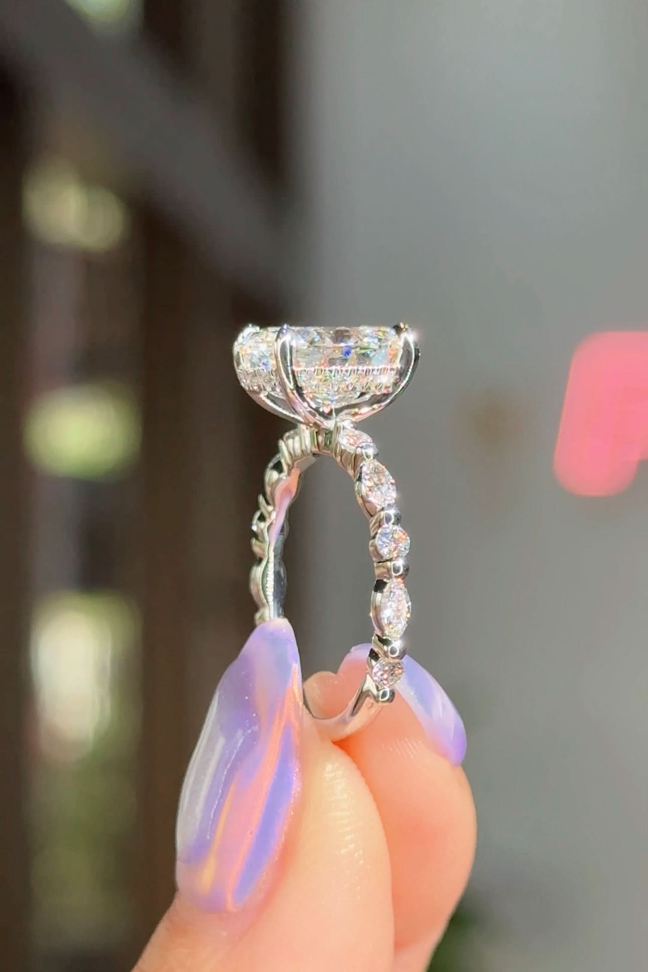 3.06ct E - VS1 Oval Lab Diamond Rei - PBD Engagement Rings