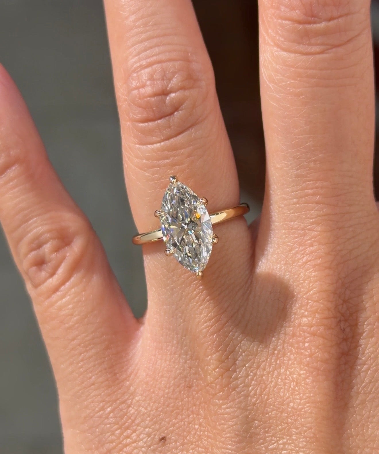 3.06ct E - VVS2 Marquise Lab Diamond Kayla - PBD Engagement Rings
