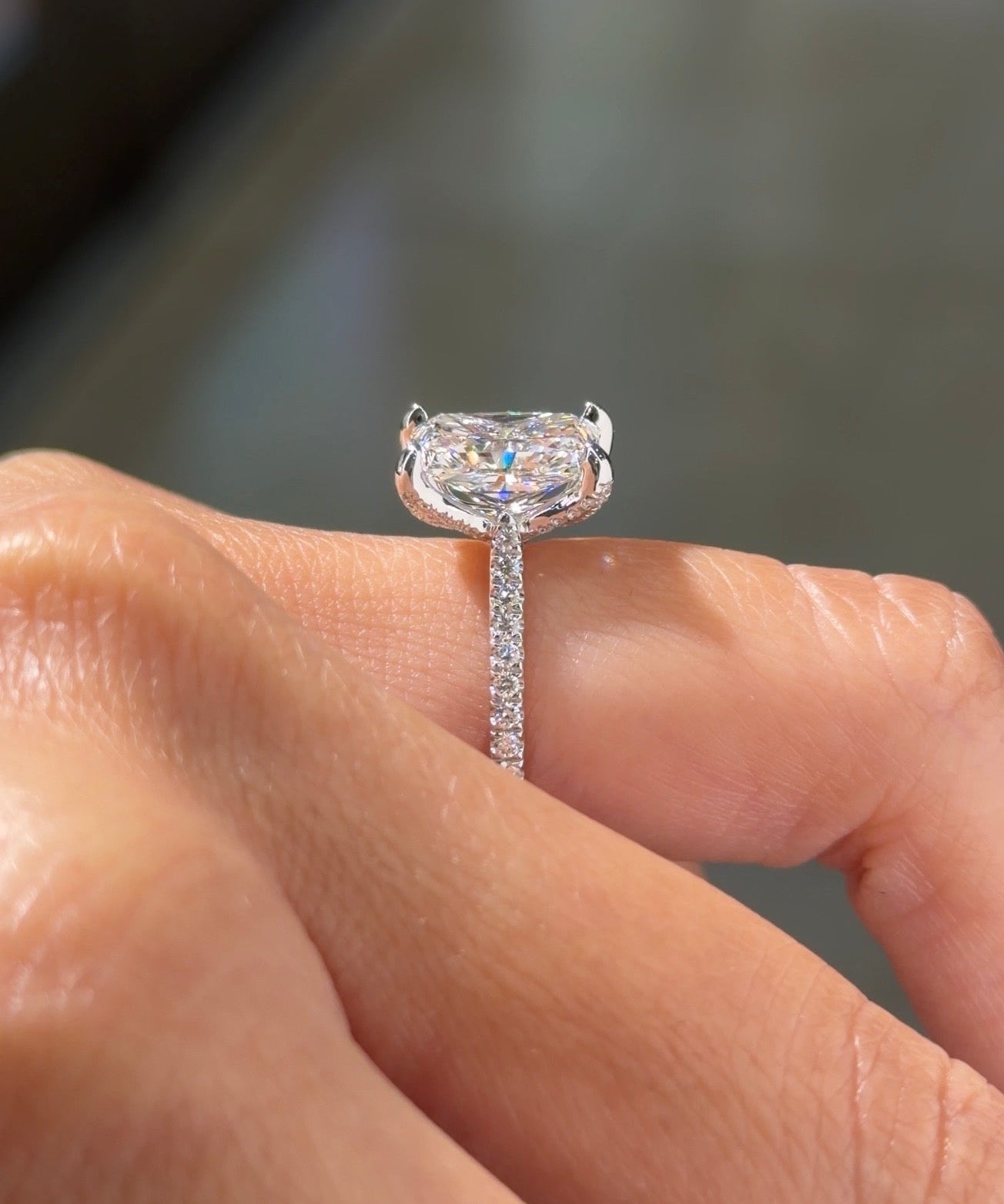 3.07ct E-VS1 Radiant Lab Diamond Isabela - PBD Engagement Rings