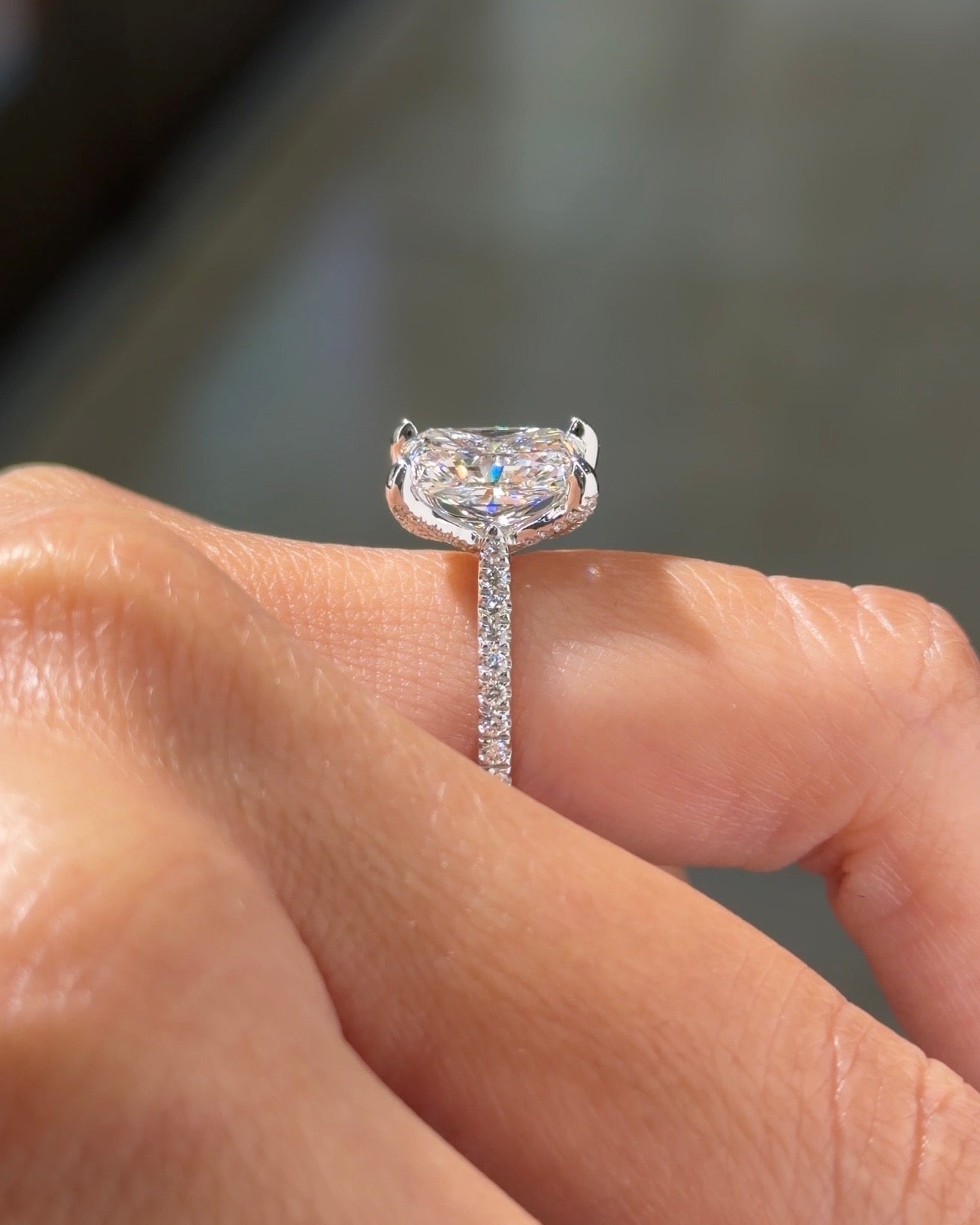 3.07ct E-VS1 Radiant Lab Diamond Isabela - PBD Engagement Rings
