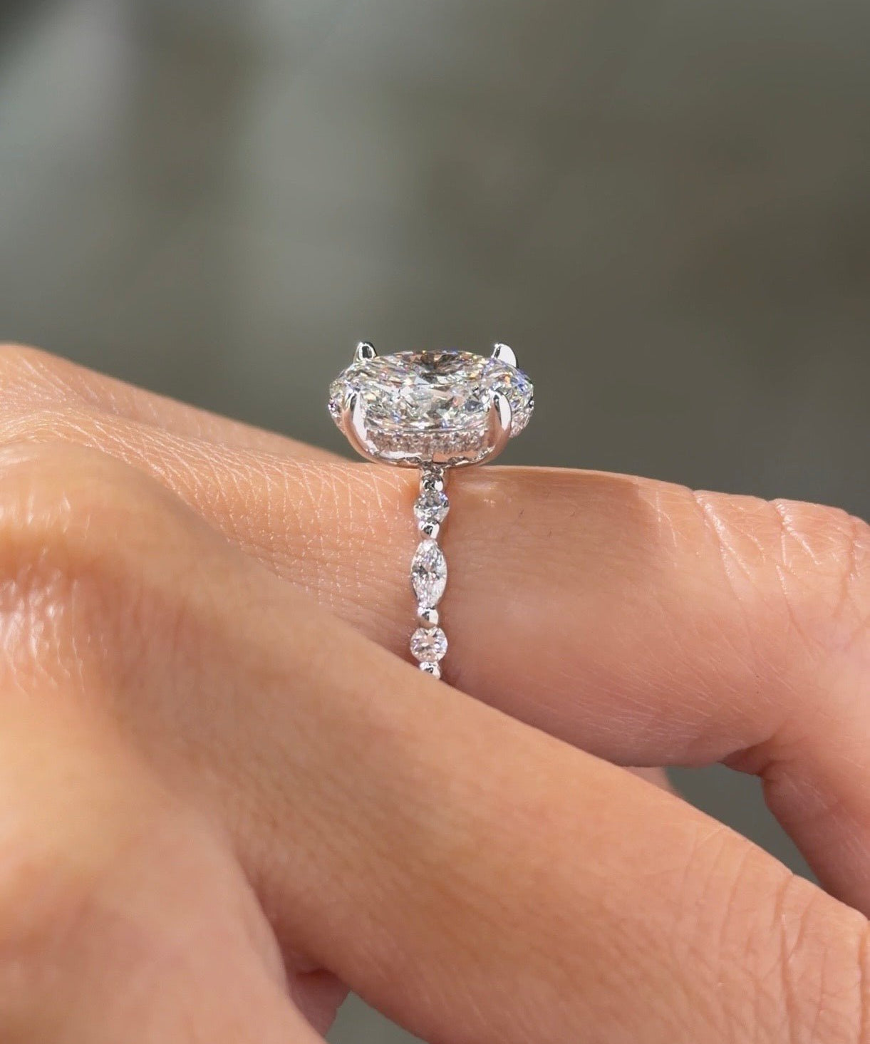 3.07ct F-VVS2 Oval Lab Diamond Rei - PBD Engagement Rings