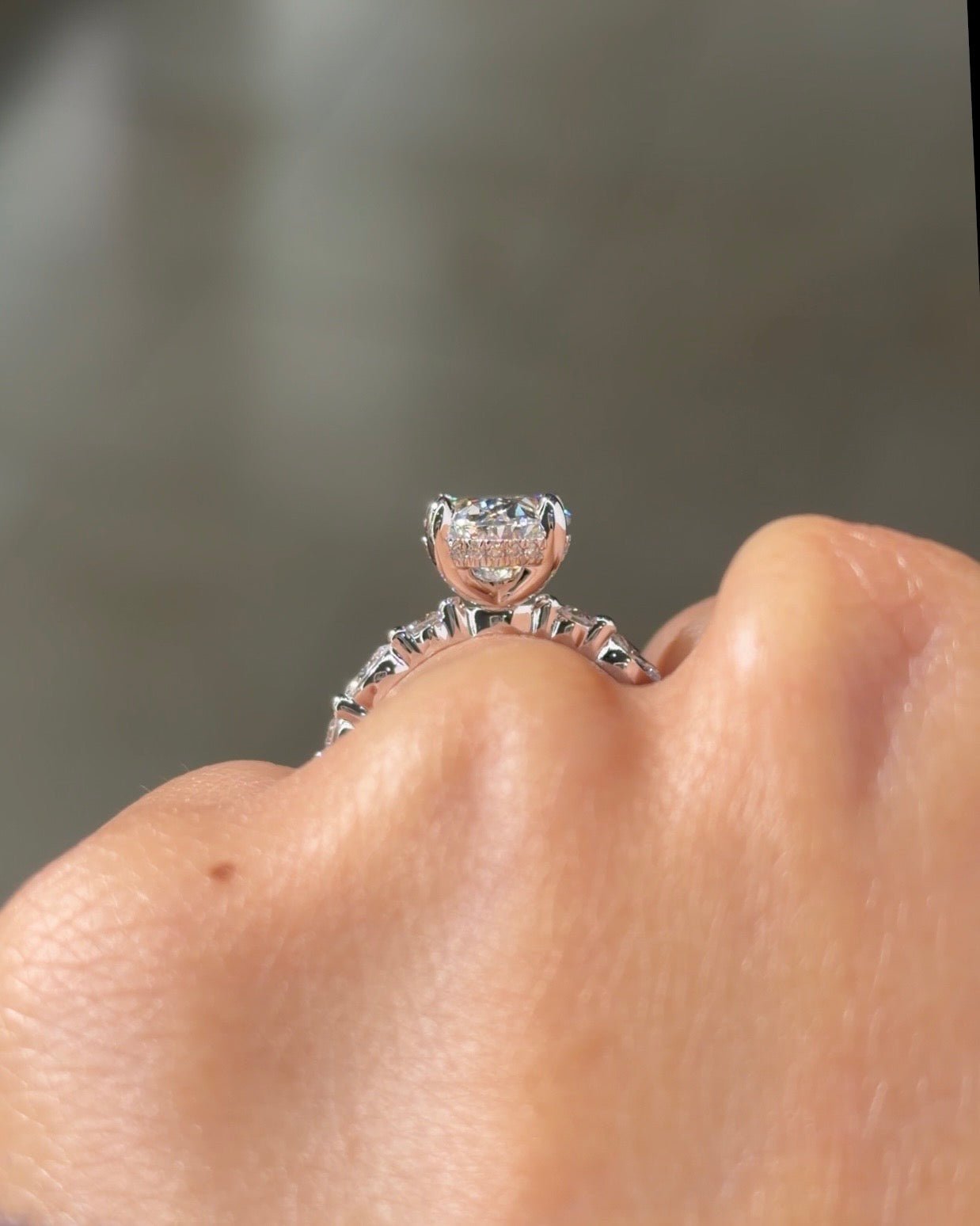 3.07ct F-VVS2 Oval Lab Diamond Rei - PBD Engagement Rings