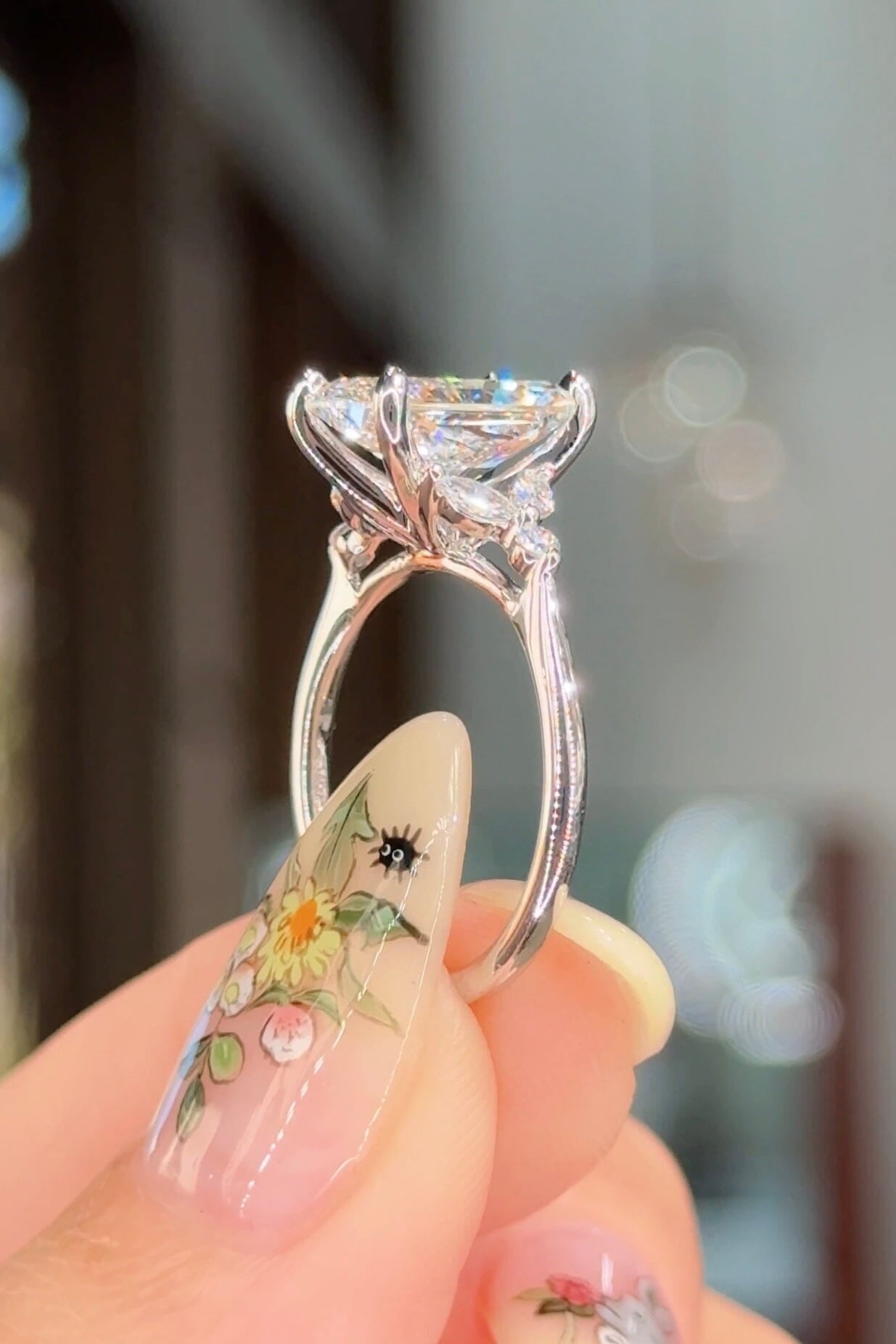 3.08ct E-VS1 Oval Lab Diamond Sarah Engagement Rings Princess Bride Diamonds 