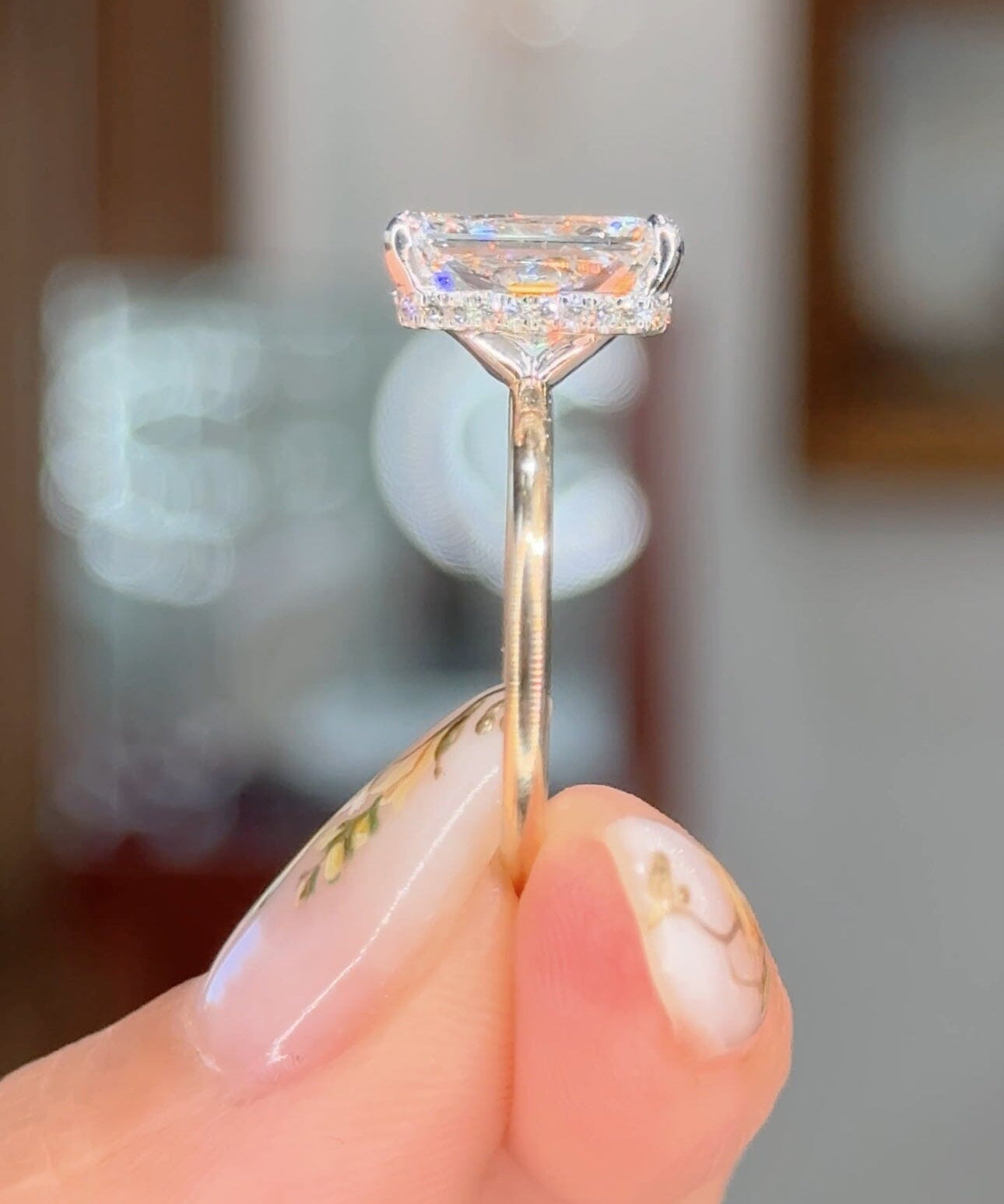 3.08ct E-VS1 Radiant Lab Diamond Stephanie Engagement Rings Princess Bride Diamonds 