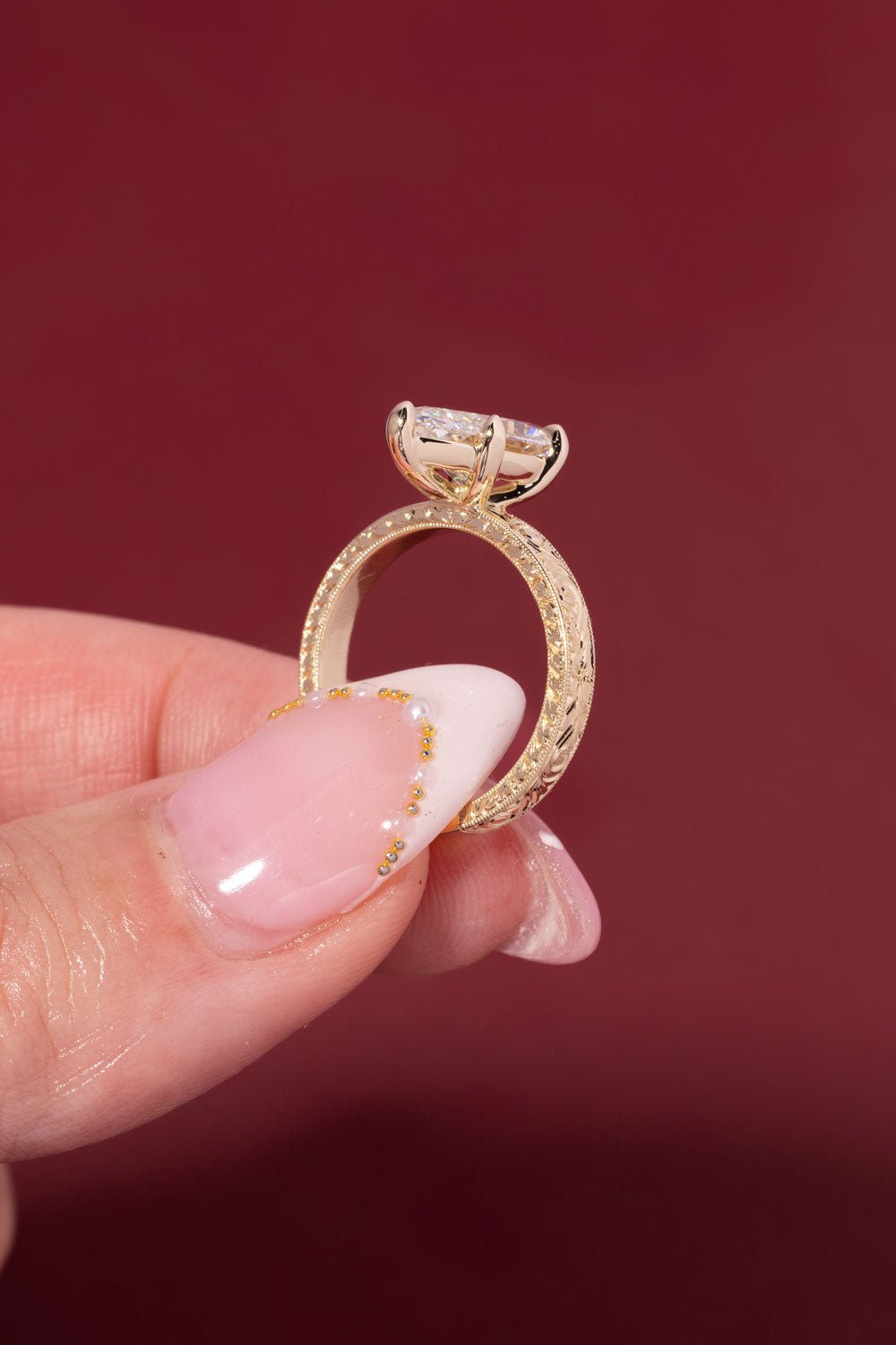 3.08ct F - VVS2 Marquise Lab Diamond Kai - PBD Engagement Rings