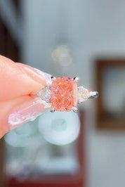 3.08ct Fancy Vivid Pink-VS1 Cushion Lab Diamond Meghan Engagement Rings Princess Bride Diamonds 