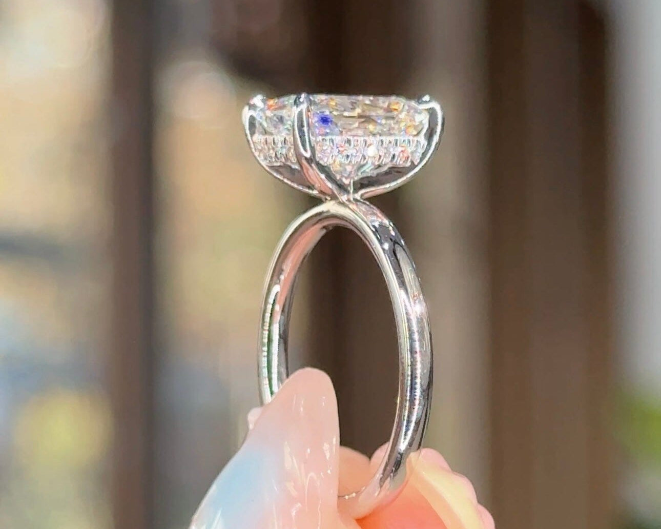 3.09ct D-VS1 Cushion Lab Diamond Kayla Engagement Rings Princess Bride Diamonds 