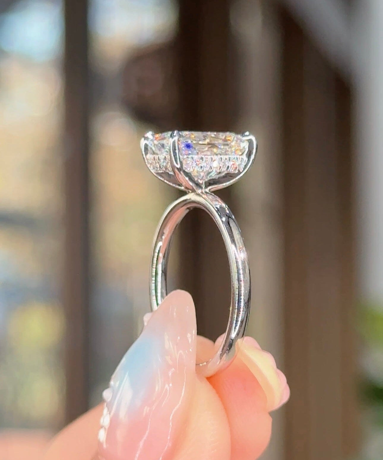 3.09ct D-VS1 Cushion Lab Diamond Kayla Engagement Rings Princess Bride Diamonds 