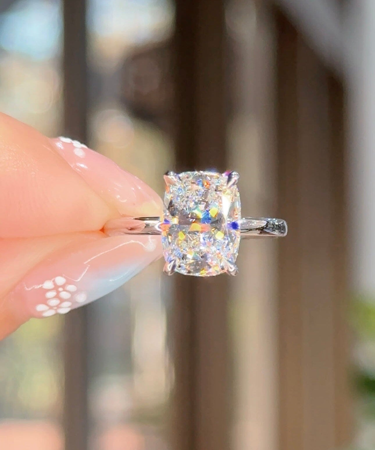 3.09ct D-VS1 Cushion Lab Diamond Kayla Engagement Rings Princess Bride Diamonds 