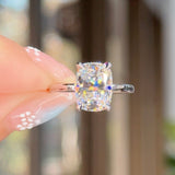 3.09ct D-VS1 Cushion Lab Diamond Kayla Engagement Rings Princess Bride Diamonds 