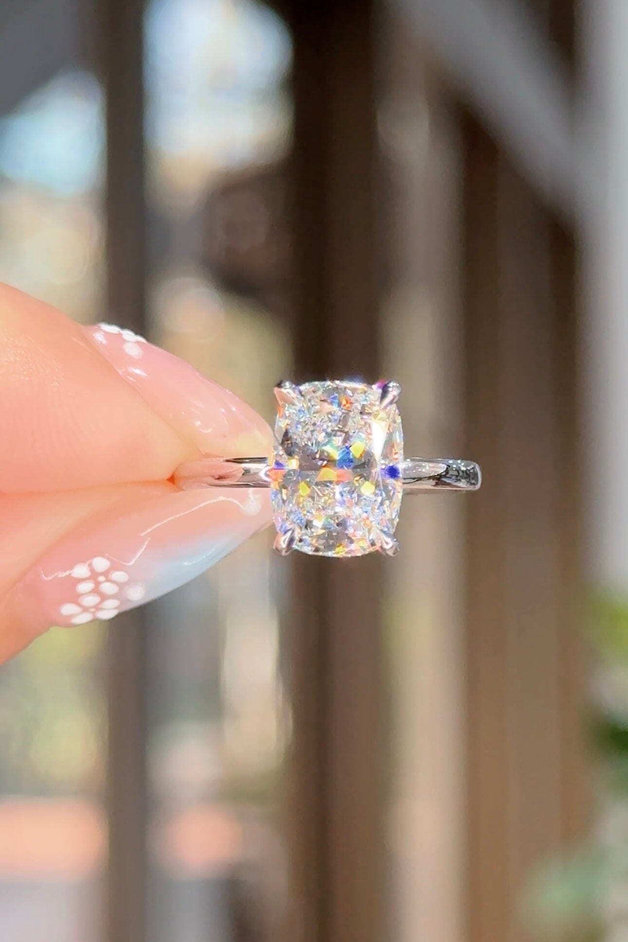 3.09ct D-VS1 Cushion Lab Diamond Kayla Engagement Rings Princess Bride Diamonds 