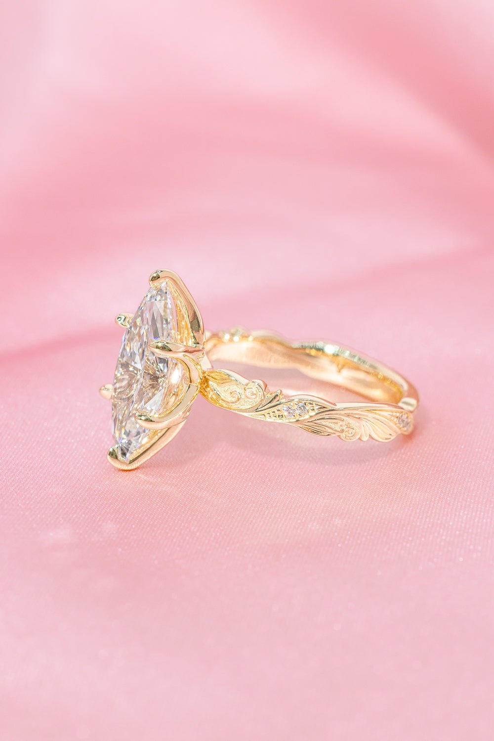 3.09ct F - VVS2 Marquise Lab Diamond Josephine - PBD Engagement Rings