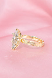 3.09ct F - VVS2 Marquise Lab Diamond Josephine - PBD Engagement Rings